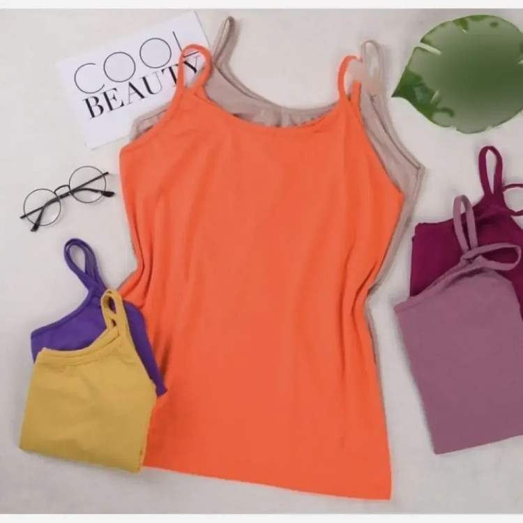 تاپ بندی زنانه رنگی سایز بزرگ XL جنس پنبه اسپان کشی