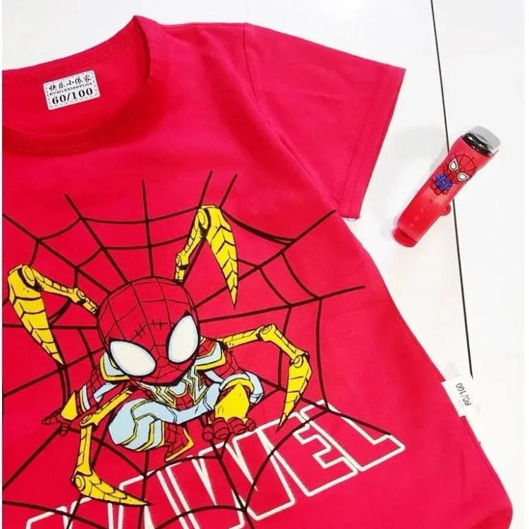 ست تیشرت و شلوارک پسرانه طرح مرد عنکبوتی جنس نخ پنبه سایز 1 تا 6 سال