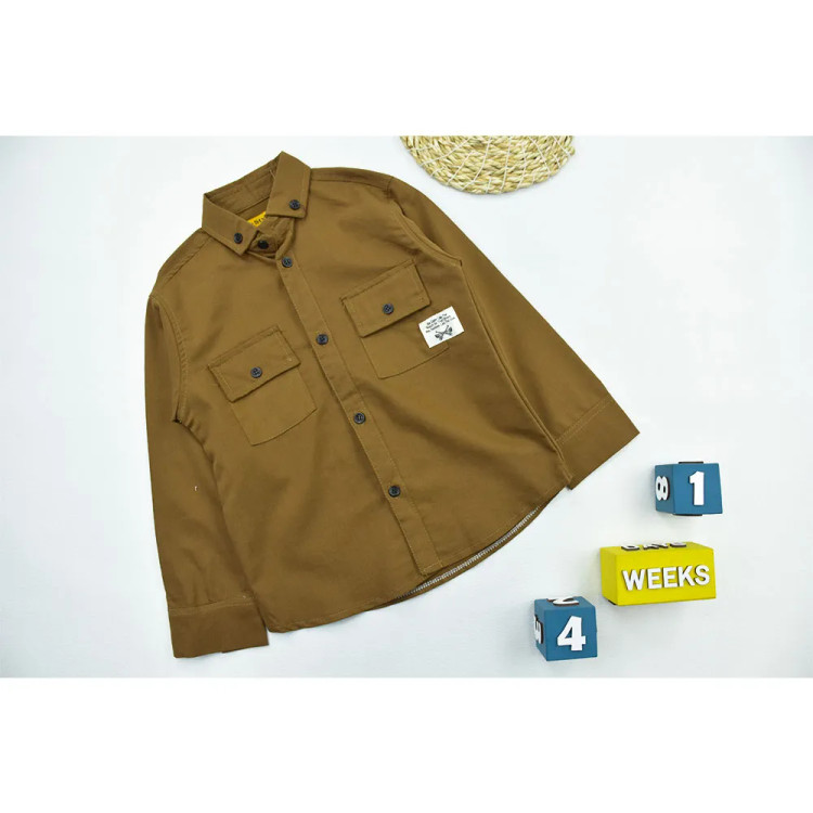 پیراهن کتان پسرانه دو جیب کد 11078