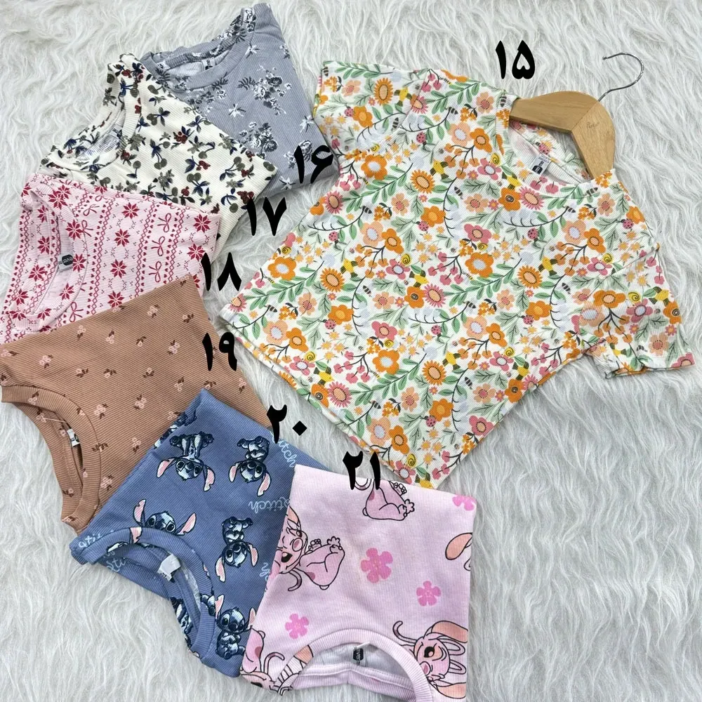 کراپ زنانه کبریتی طرحدار آستین کوتاه مناسب استفاده روزمره و مجلسی
