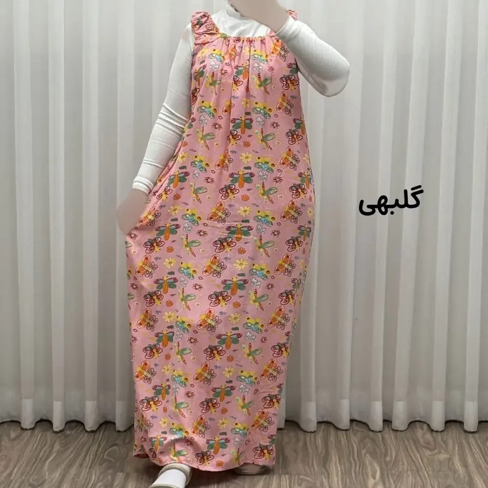 پیراهن ساحلی زنانه نخی مدل سنجاقک فری سایز مناسب تا سایز 52