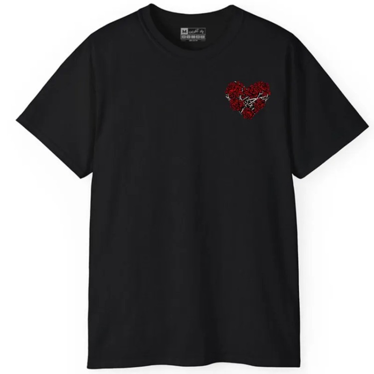 تیشرت آستین کوتاه مردانه پاد آفرین مدل قلب عشق کد 685