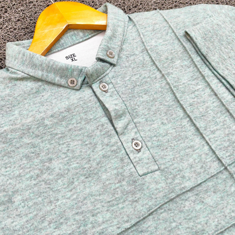 ست پولوشرت و شلوار مردانه یقه فرنچ دکمه دار سبز روشن مدل ARG2KHBGRE