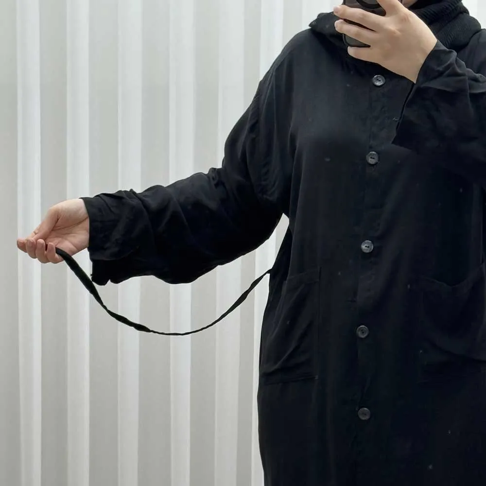 مانتو نخی ساده جلو دکمه دار زنانه و دخترانه سایز بزرگ