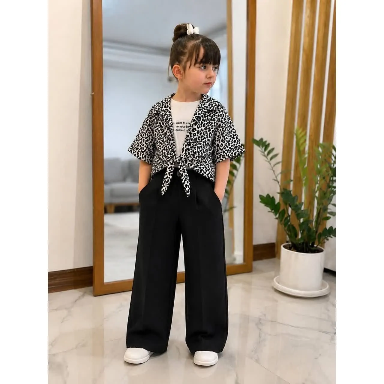 ست سه تیکه شومیز و تاپ و شلوار دخترانه تابستانی