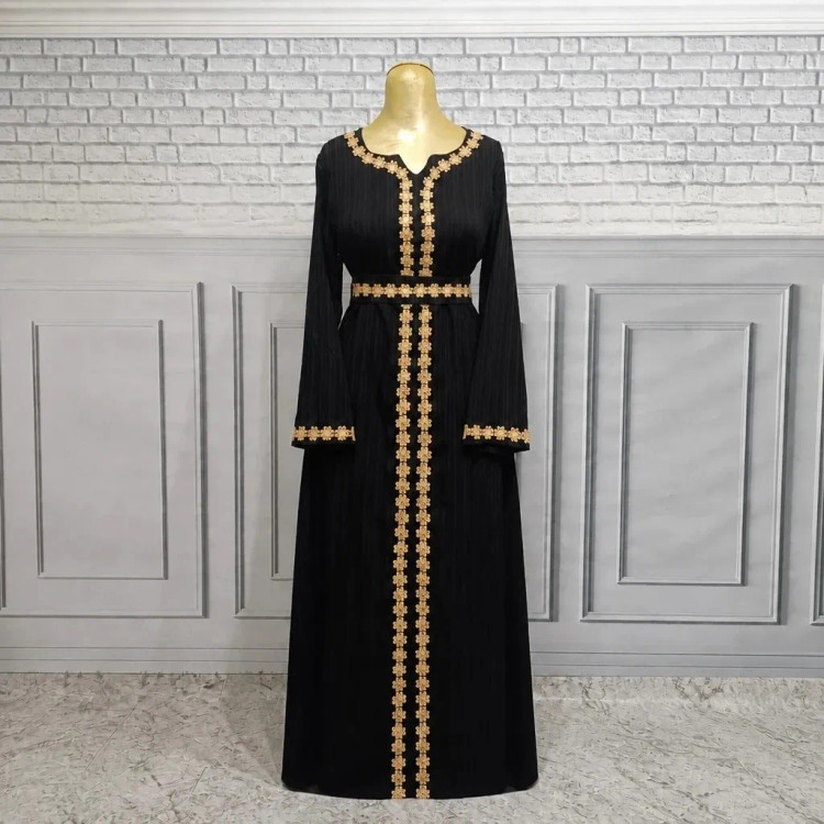 پیراهن مانتویی بلند زنانه جنس دلتا کراش رنگ مشکی سایز بزرگ