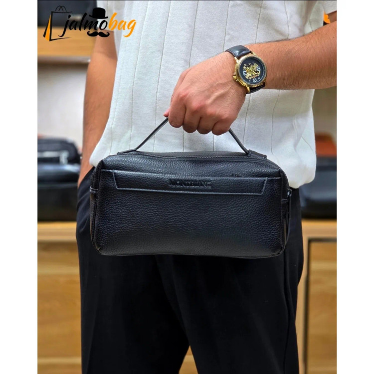 کیف دستی دوحالته مونت بلانک چرم وارداتی چهار زیپ
