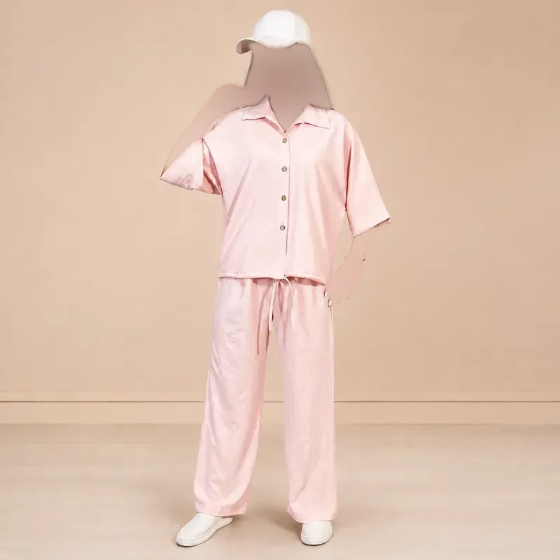 ست شومیز و شلوار زنانه پارچه لینزی