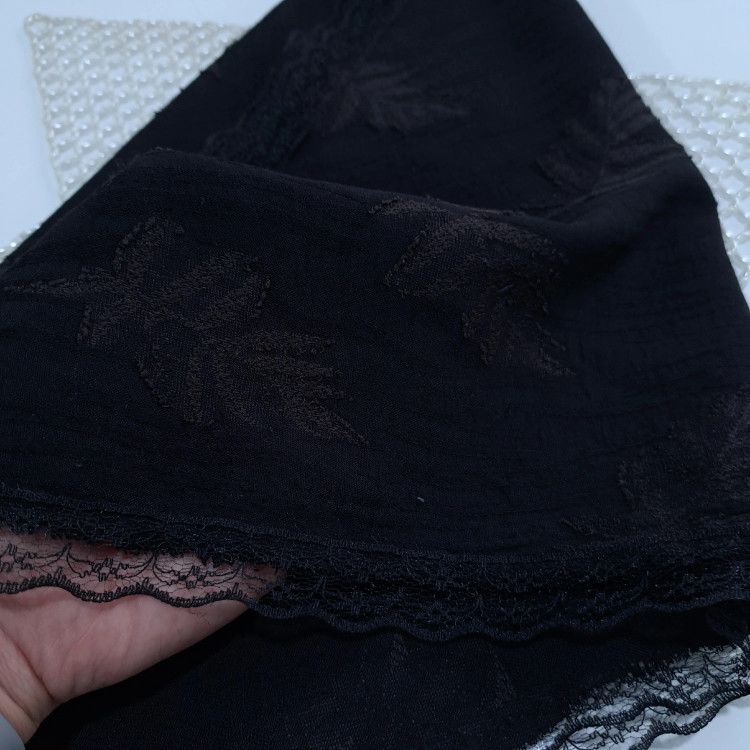 مینی اسکارف سه گوش نخی طرح کاج رنگبندی متنوع ابعاد 120 در 80