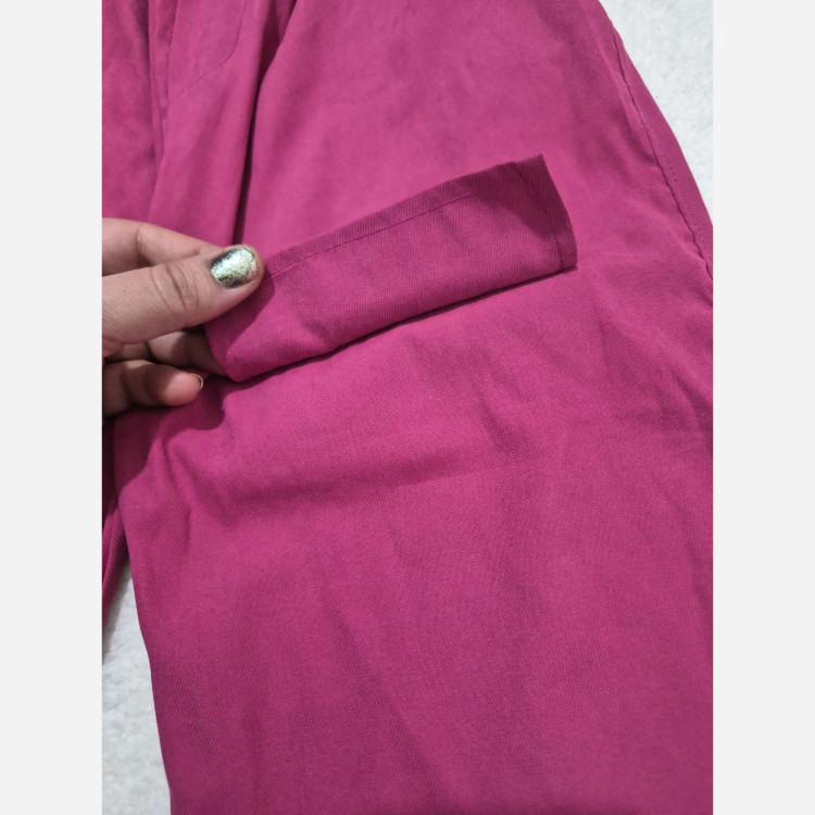 شلوار دخترانه میکرو میله ای سرخابی پایین کش دار