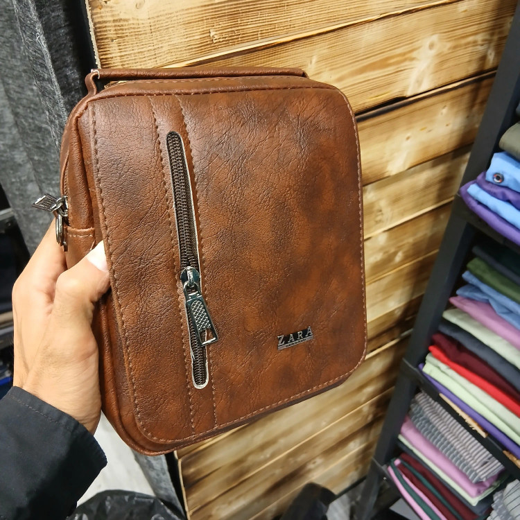 کیف دوشی اسپرت مردانه چرم مصنوعی طرح زارا