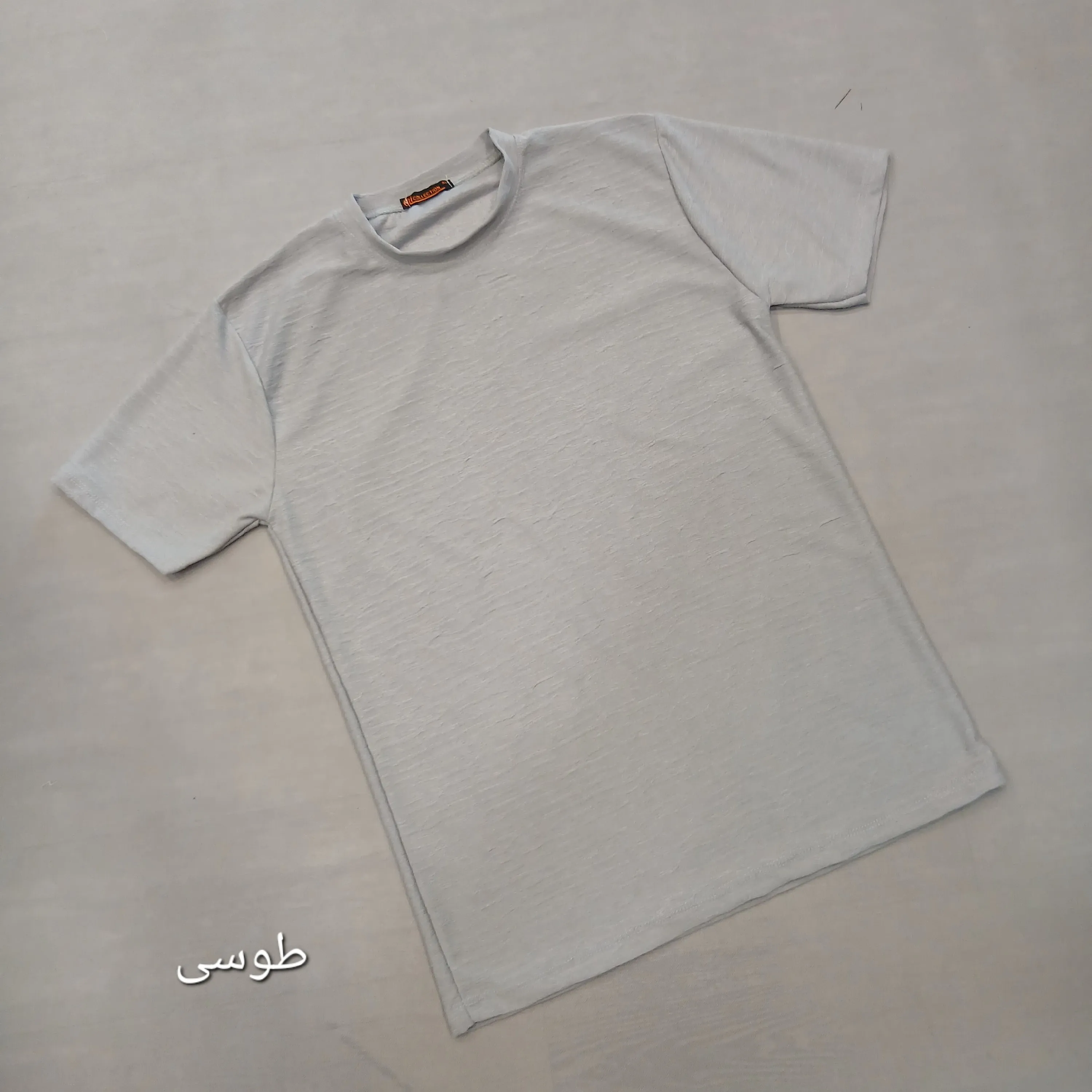 تیشرت بیسکویتی مردانه نخی ساده لارج تا سه ایکس لارج