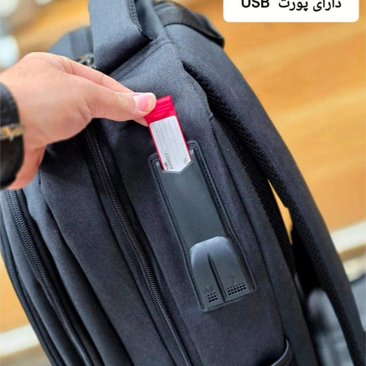 کوله پشتی ضدآب اسپرت مناسب دانشجویی و روزمره با پورت USB و جاکلپتپی