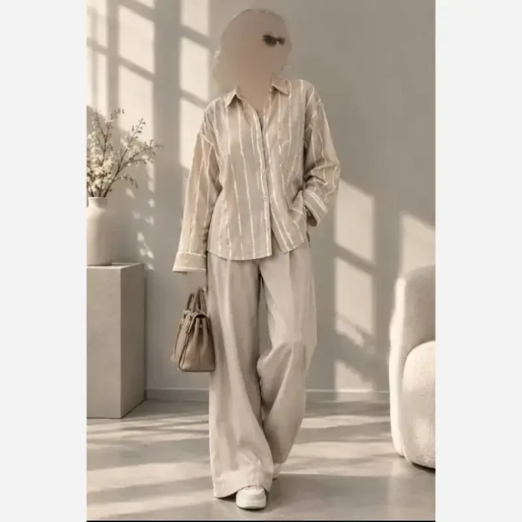 شومیز راه راه جنس بوگاتی قد 75