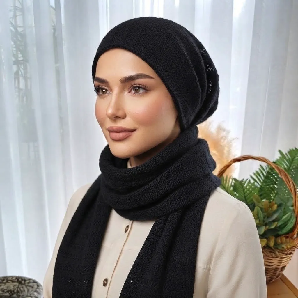 مینی اسکارف بافت زنانه ابعاد 62 در 62 سانتی متر