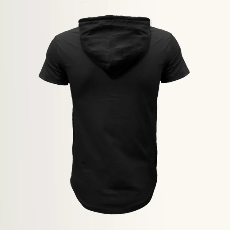 ست تی شرت و شلوار مردانه مدل jus پنبه یکرو نخ آستین کوتاه کلاه دار