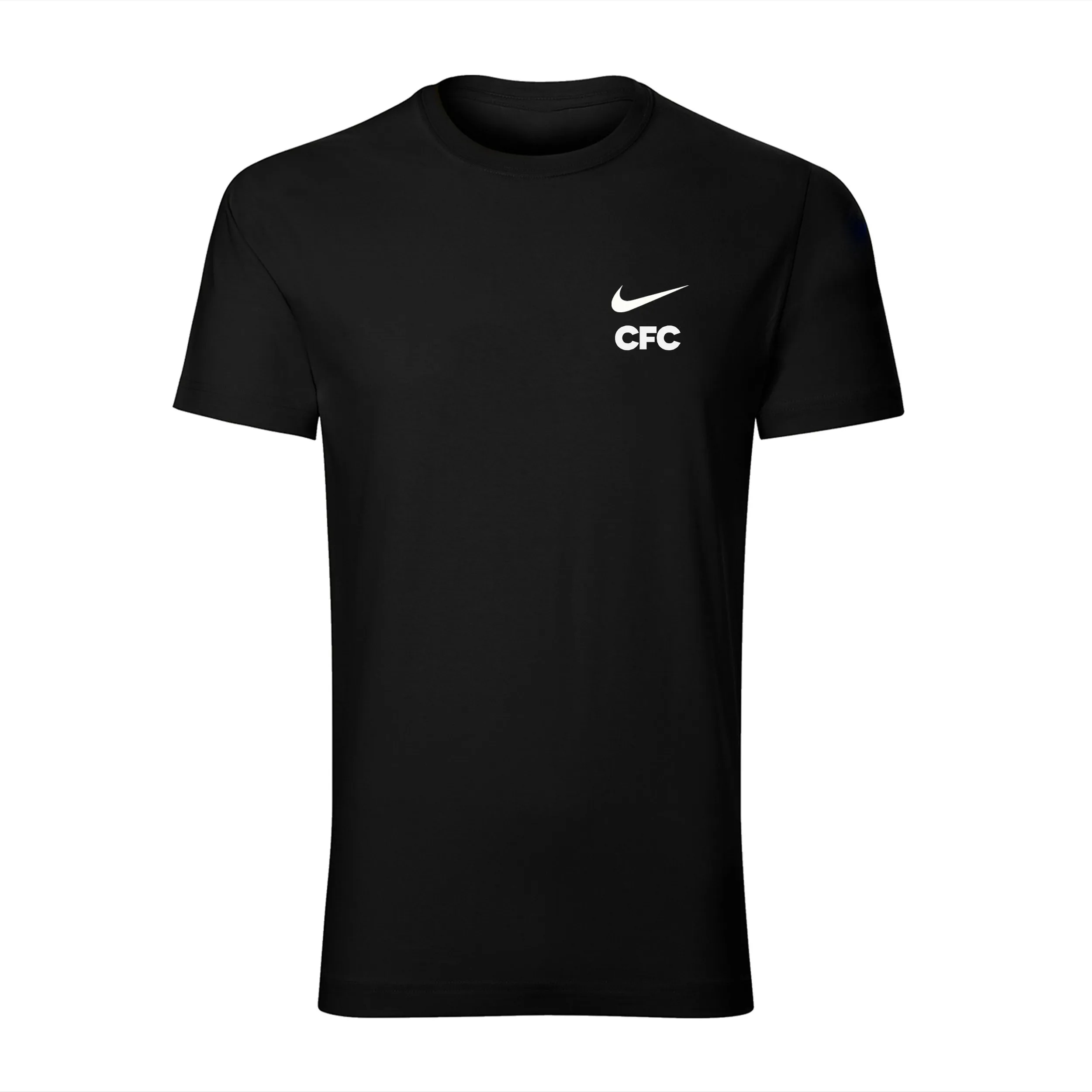 تیشرت آستین کوتاه مردانه طرح cfc مشکی نخی اعلا یقه گرد