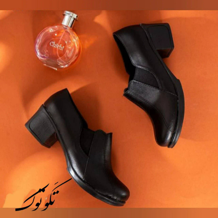 کفش طبی زنانه ساقدار پاشنه دار رویه چرم صنعتی مدل خورشیدی